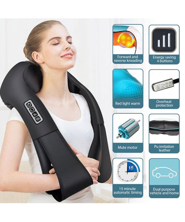 Multifunctional Electric Shiatsu Neck Back Massager with Soothing Heat