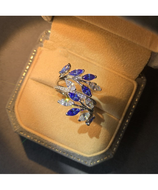 High Carbon Diamond Flower Cluster Vine Surround Ring