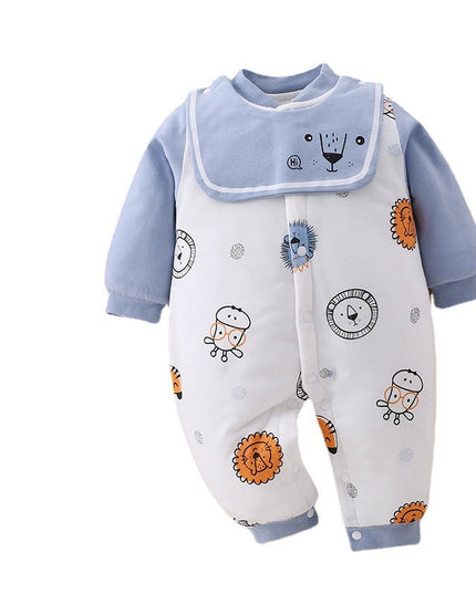 SnuggleZoo™ – Thick Winter Baby Onesie with Animal Print