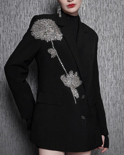 Women's Hand-stitched Floral Suit Jacket