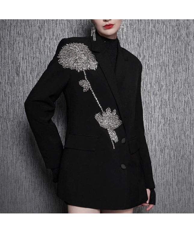 Women's Hand-stitched Floral Suit Jacket