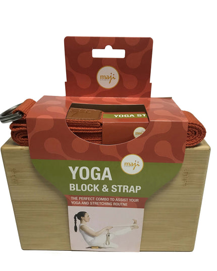 Bamboo Yoga Block & Strap Combo