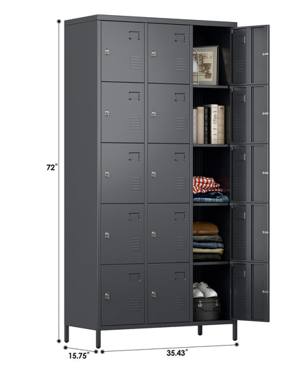 15 Doors Metal Lockers For Employees For Offices School Gyms