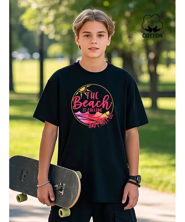 Versatile And Trendy Short-Sleeved Men With Colorful Letters