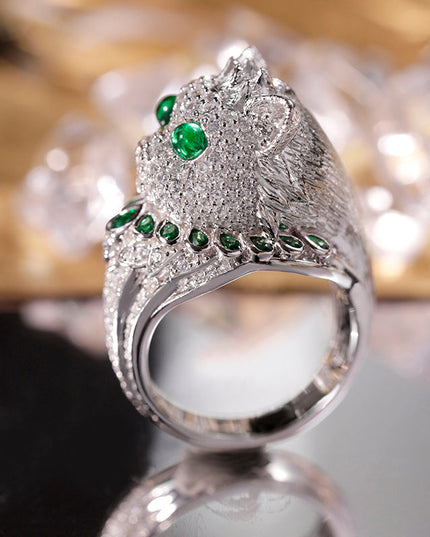 LuxeJewels™ - EmeraldWhisker – Sterling Designer Ring