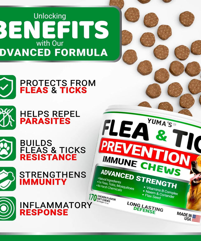 Flea And Tick Prevention For Dogs Chewables 170 Treats Natural Dog