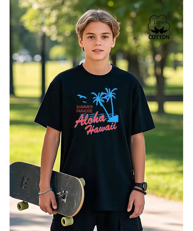 Men T-Shirt With Printed Design Letter Patterns