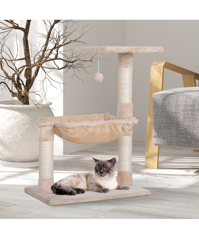 PawHut Cat Tree Hammock with Natural Sisal Scratching Post