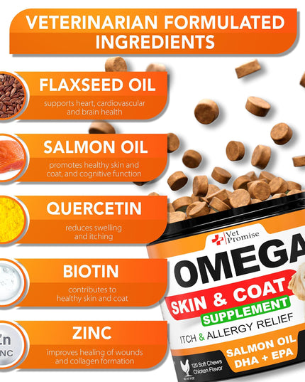 Omega 3 for Dogs   Dog Skin and Coat Supplement   Fish Oil for Dogs