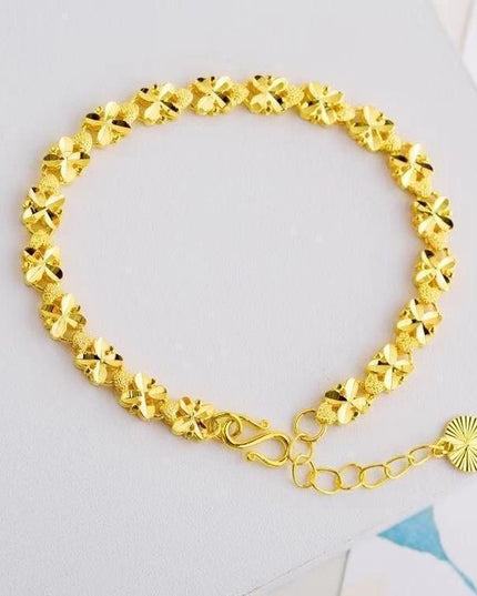 Love Heart Brass Gold Plated Lucky Clover Gift