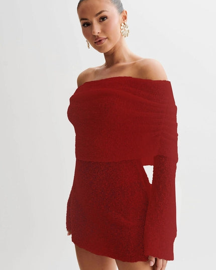 25 Edition – Off-Shoulder Knit Bodycon Dress