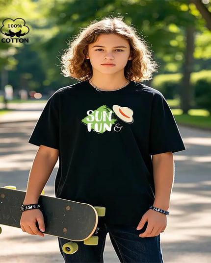 Summer Versatile Men Letter-Designed T-Shirt
