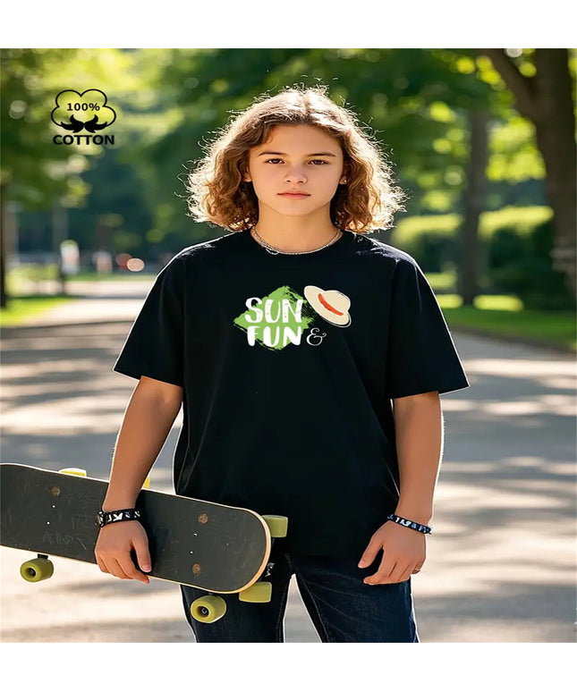 Summer Versatile Men Letter-Designed T-Shirt