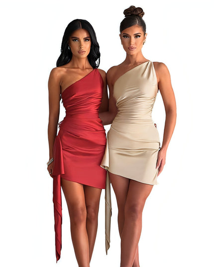 Crossbody Sleeveless Slim Fit Dress
