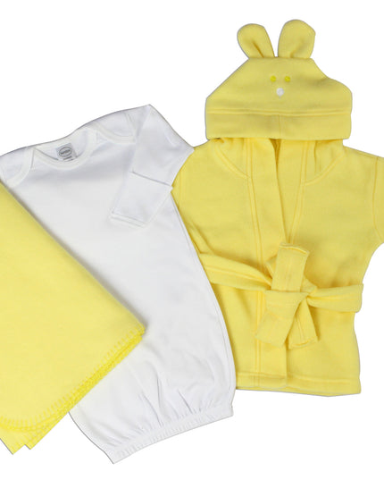 Neutral Newborn Baby 3 Pc Layette Set (Gown, Robe,