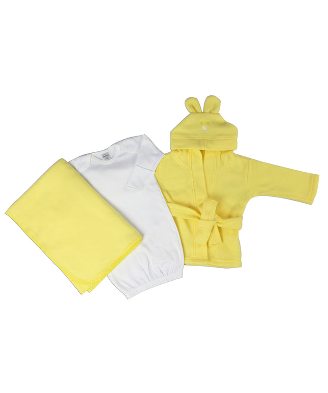 Neutral Newborn Baby 3 Pc Layette Set (Gown, Robe,