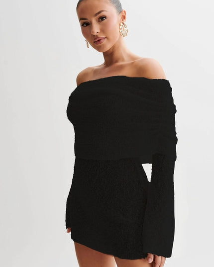 25 Edition – Off-Shoulder Knit Bodycon Dress