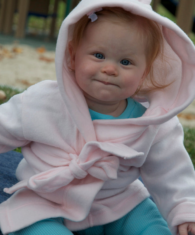 Fleece Robe With Hoodie Yellow