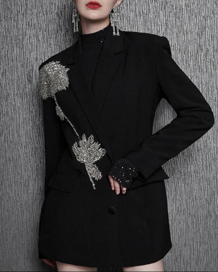 Women's Hand-stitched Floral Suit Jacket
