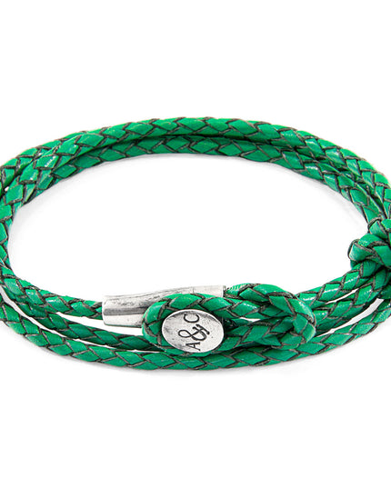 Fern Green Dundee Silver & Leather Bracelet