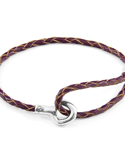Deep Purple Blake Silver & Leather Bracelet