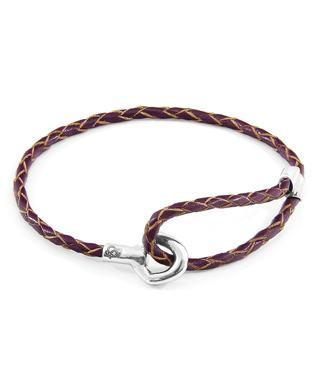 Deep Purple Blake Silver & Leather Bracelet