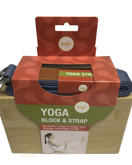 Bamboo Yoga Block & Strap Combo