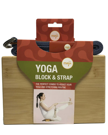 Bamboo Yoga Block & Strap Combo