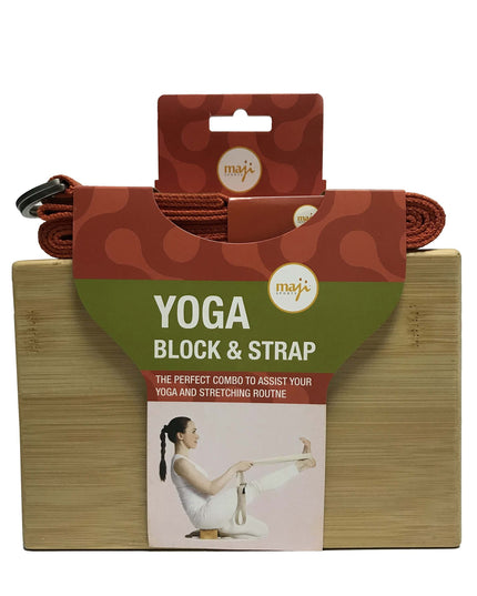 Bamboo Yoga Block & Strap Combo