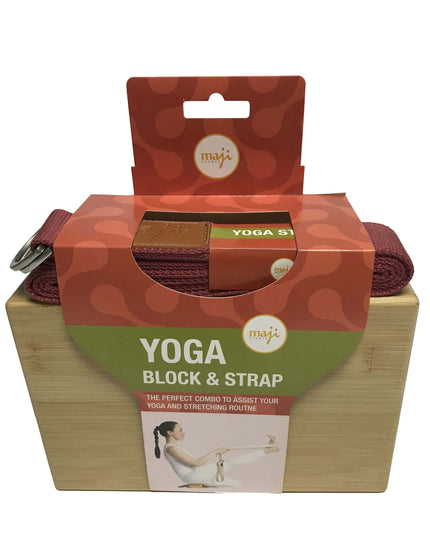 Bamboo Yoga Block & Strap Combo