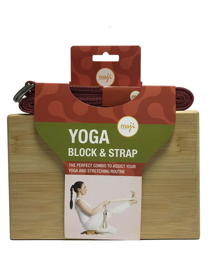 Bamboo Yoga Block & Strap Combo