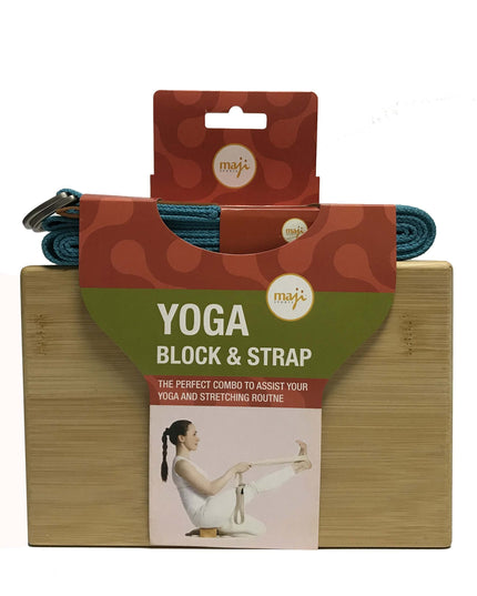 Bamboo Yoga Block & Strap Combo