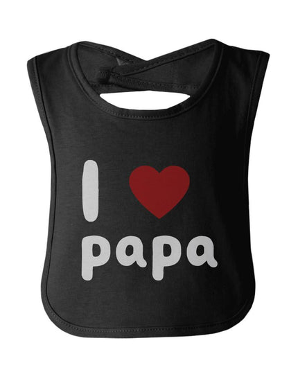 I Love Papa Cute baby Bibs Funny Infant Snap On
