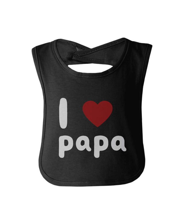 I Love Papa Cute baby Bibs Funny Infant Snap On