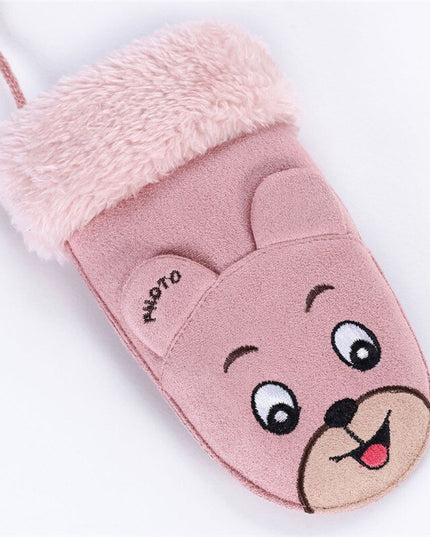 Faux Suede Bear Mittens