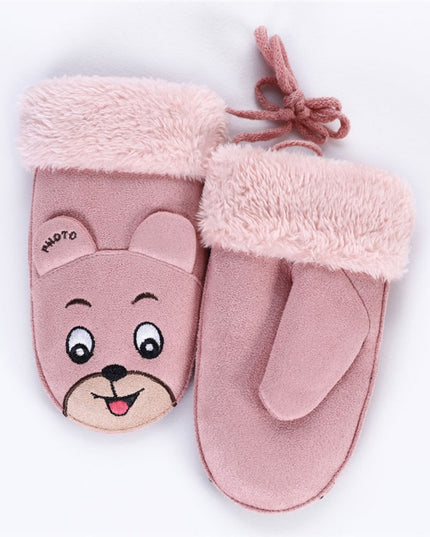 Faux Suede Bear Mittens