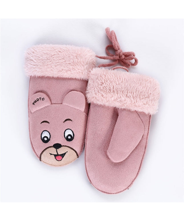 Faux Suede Bear Mittens