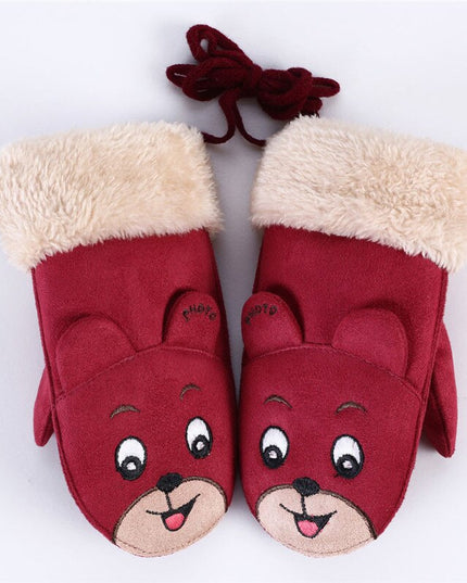 Faux Suede Bear Mittens