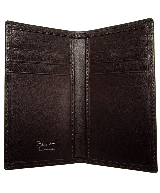 Mini Buffed Leather Billfold Wallet Brown