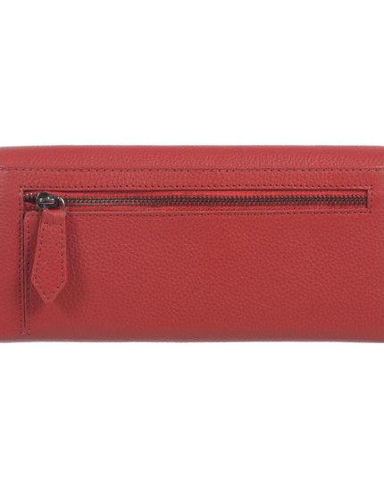 Ladies Full Leather Clutch Wallet with Gusset Pocket
