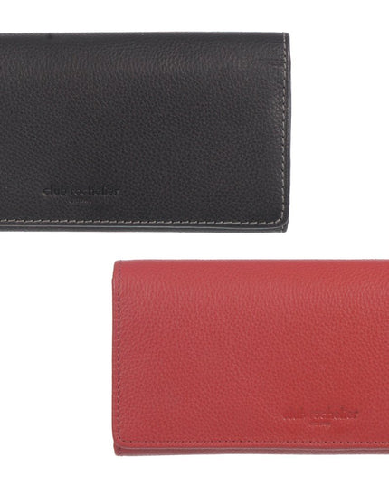 Ladies Full Leather Clutch Wallet with Gusset Pocket