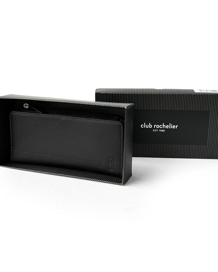 Ladies Slim Clutch Wallet With Top Zipper