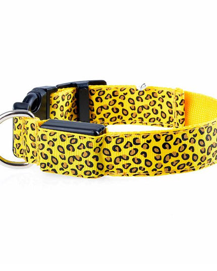 Fashion Leopard Adjustable Led Dog Collar