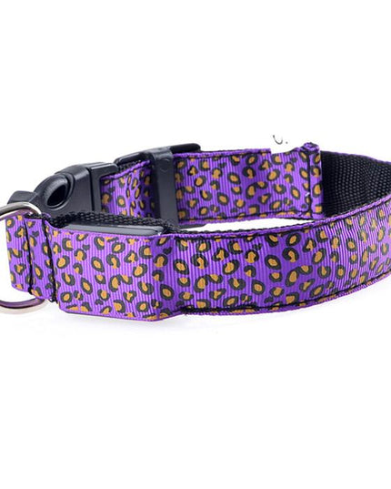 Fashion Leopard Adjustable Led Dog Collar