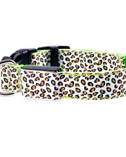 Fashion Leopard Adjustable Led Dog Collar