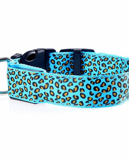 Fashion Leopard Adjustable Led Dog Collar