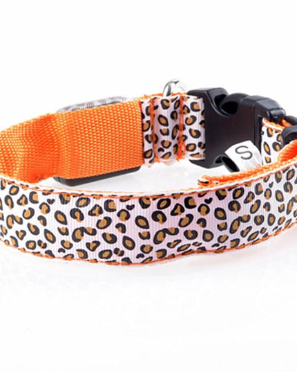 Fashion Leopard Adjustable Led Dog Collar