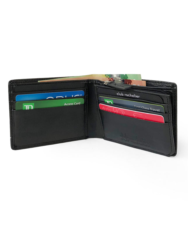 Men's Slim Wallet With Zippered Pocket