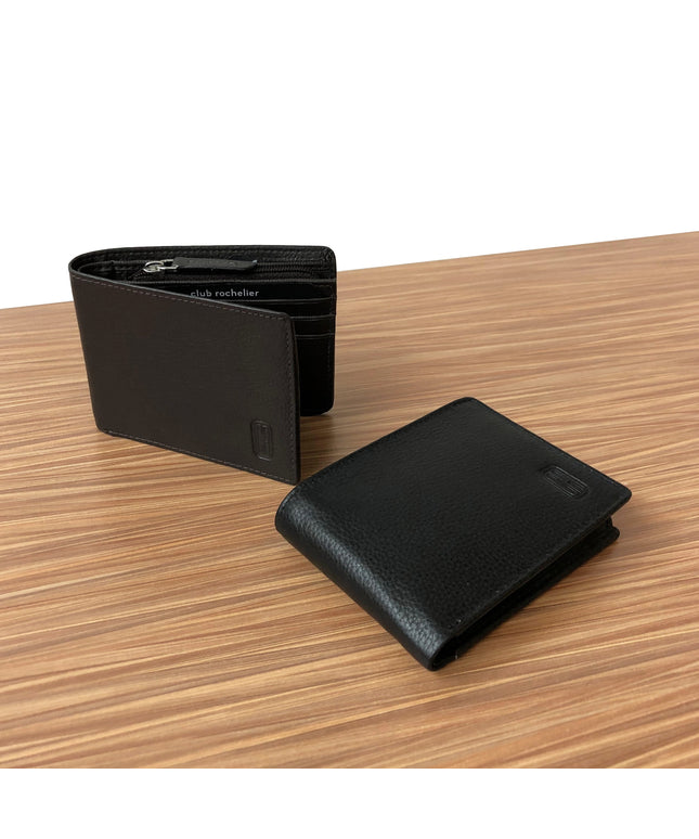 Men's Slim Wallet With Zippered Pocket