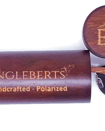 Real Walnut Wood Club Style Sunglasses With Bamboo Case, Polarized